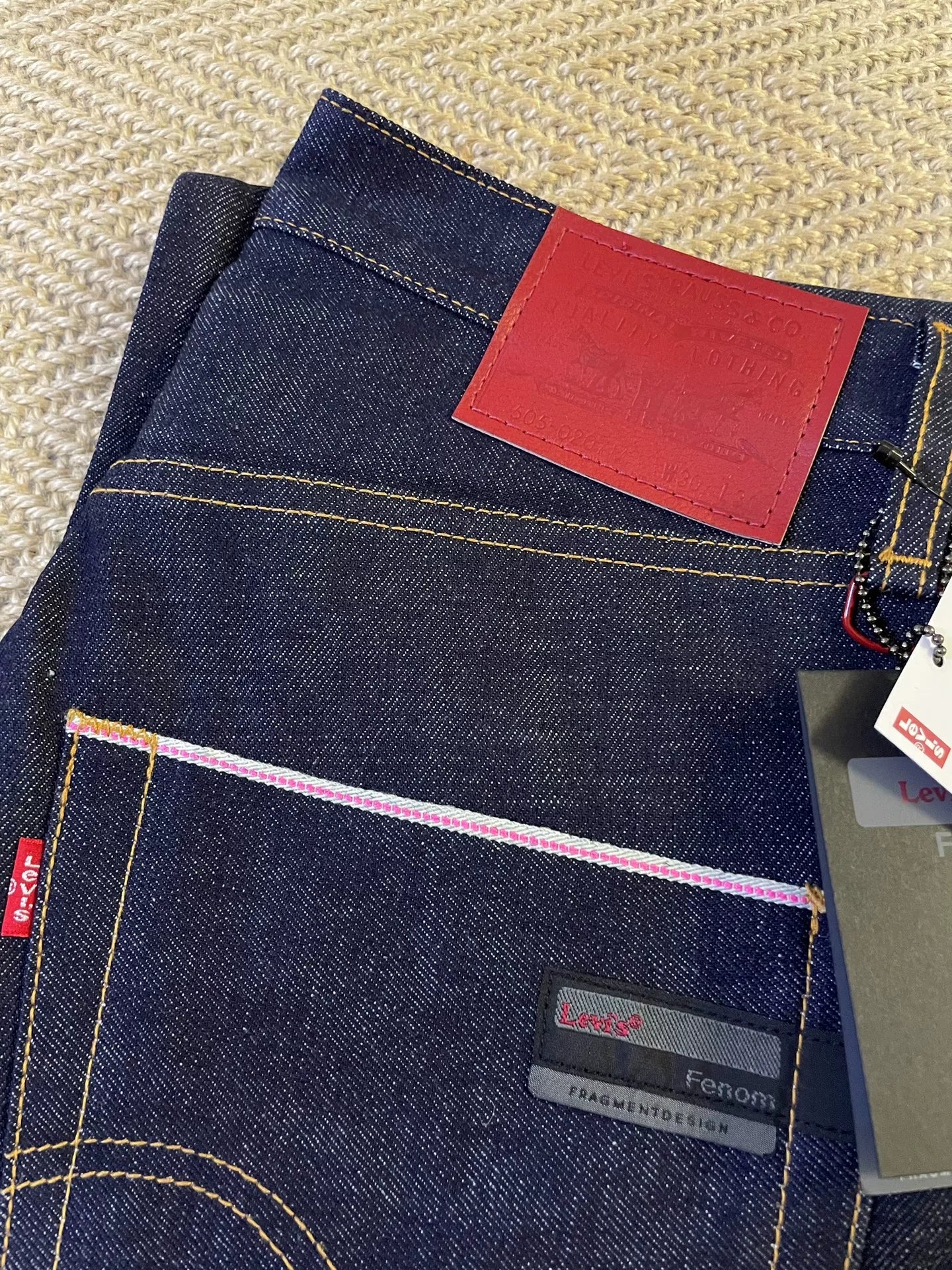 fenom x affa red embroidered denim pants