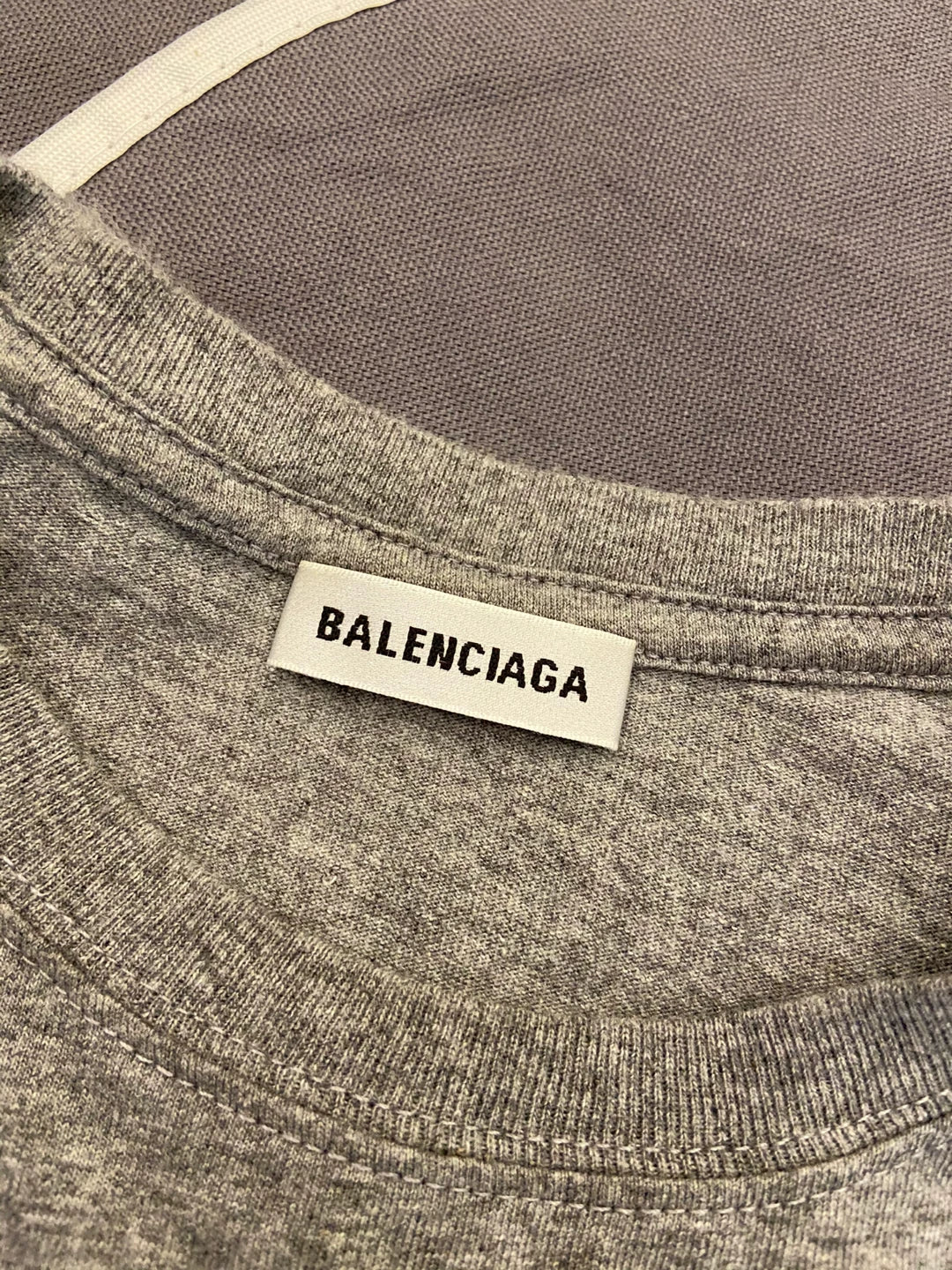 balenciaga gray logo tee shirt