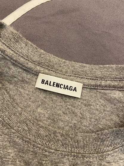 balenciaga gray logo tee shirt
