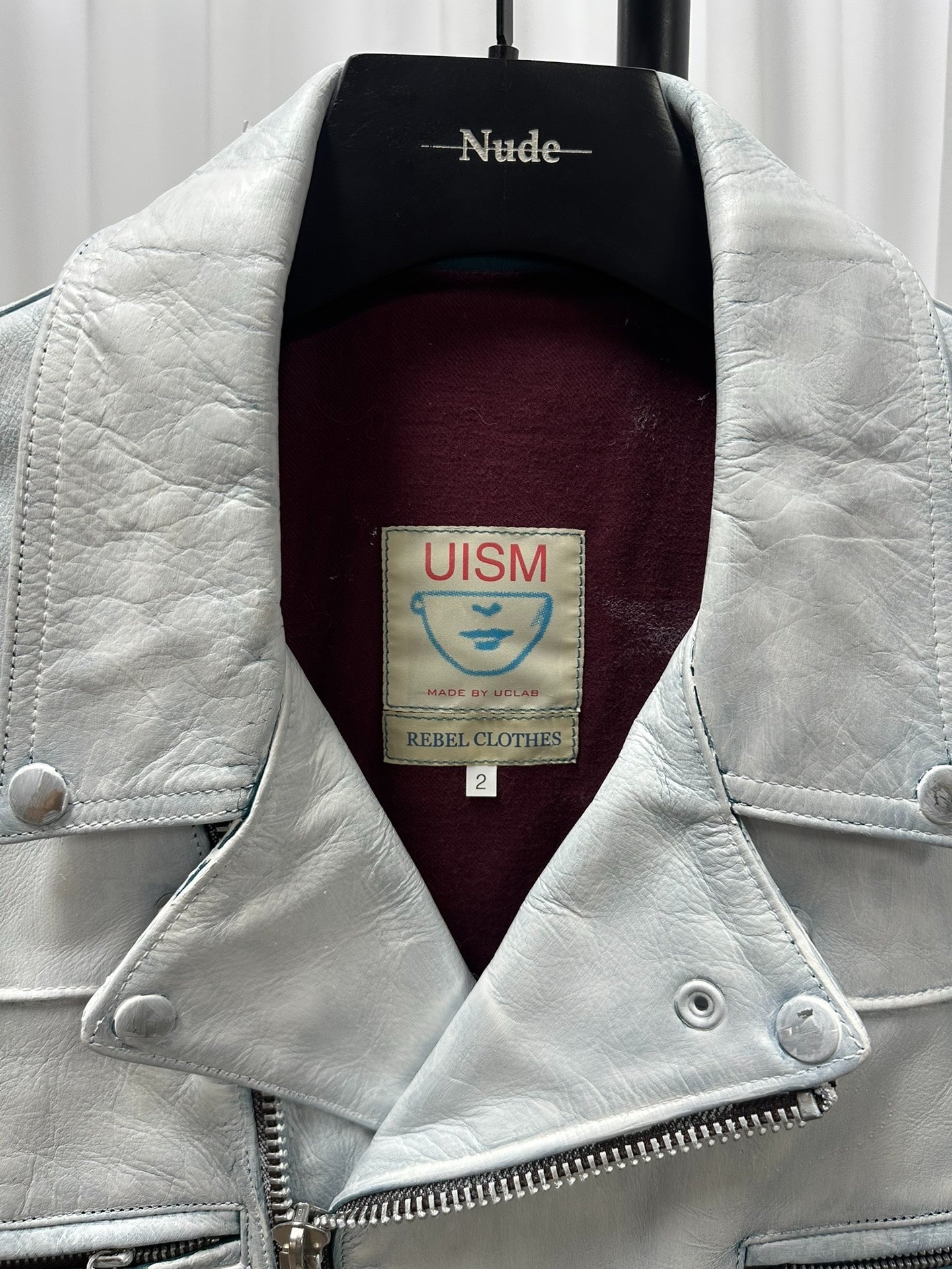 Undercover White Painted Leather Jacket