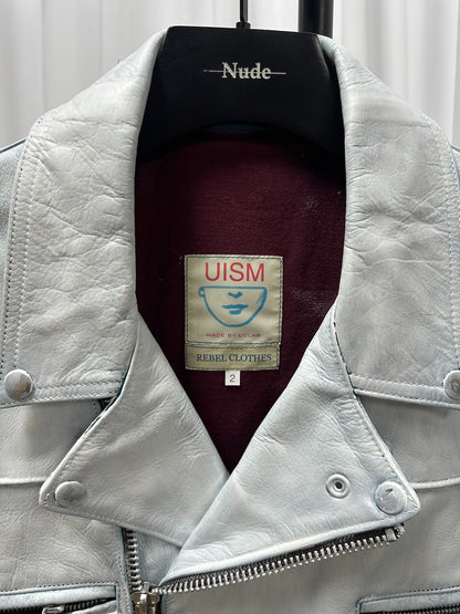 Undercover White Painted Leather Jacket