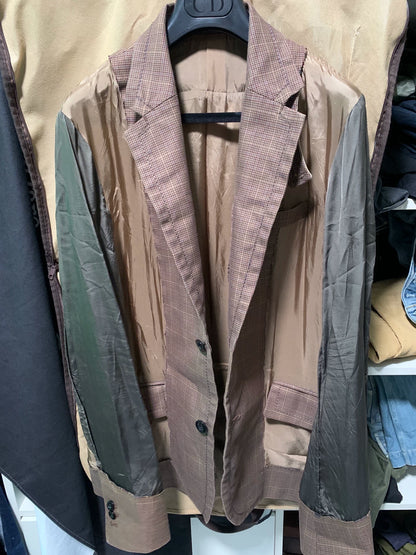 sacai classic men's patchwork blazer