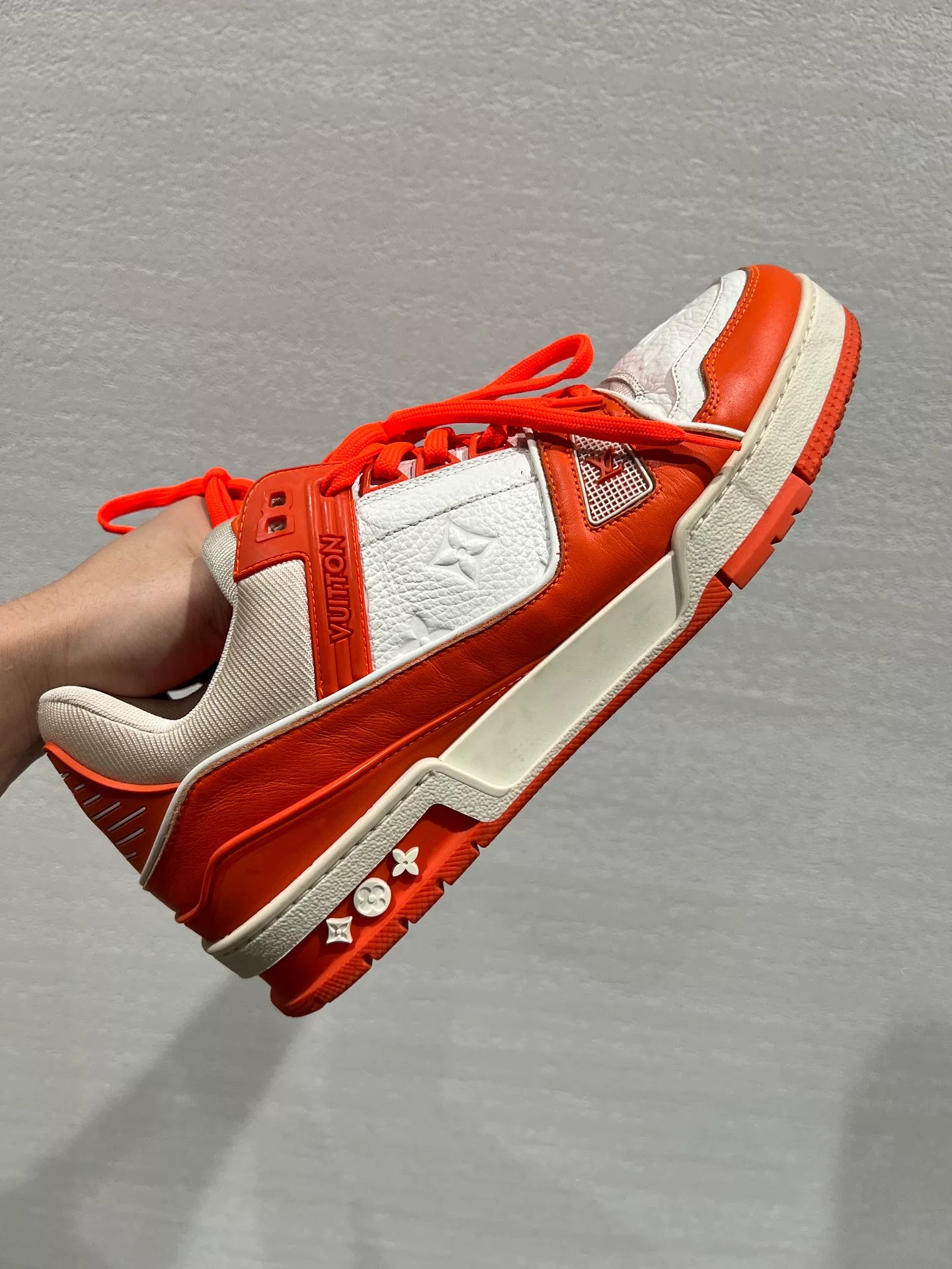 Louis Vuitton Orange and White Trainers