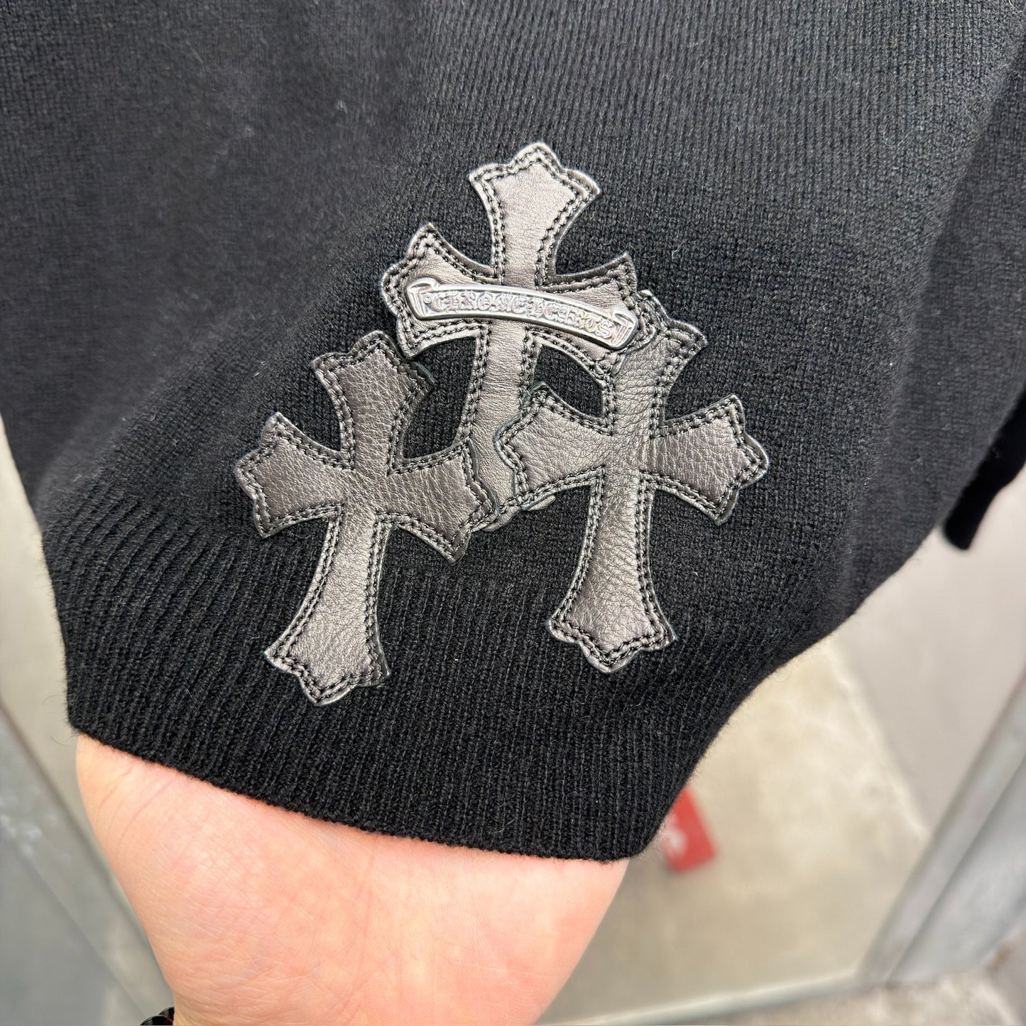 Chrome Hearts Silver Buckle Cashmere Cardigan