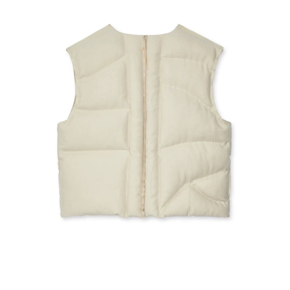 airei hand-stitched wool puffer vest