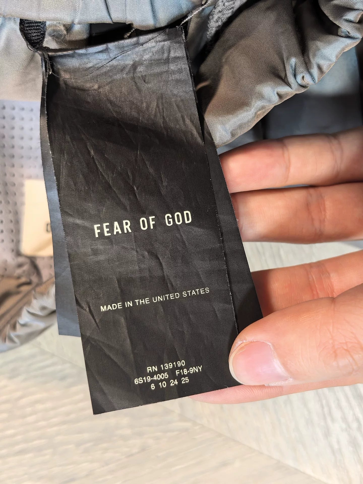 fear of god gray shorts with drawstring