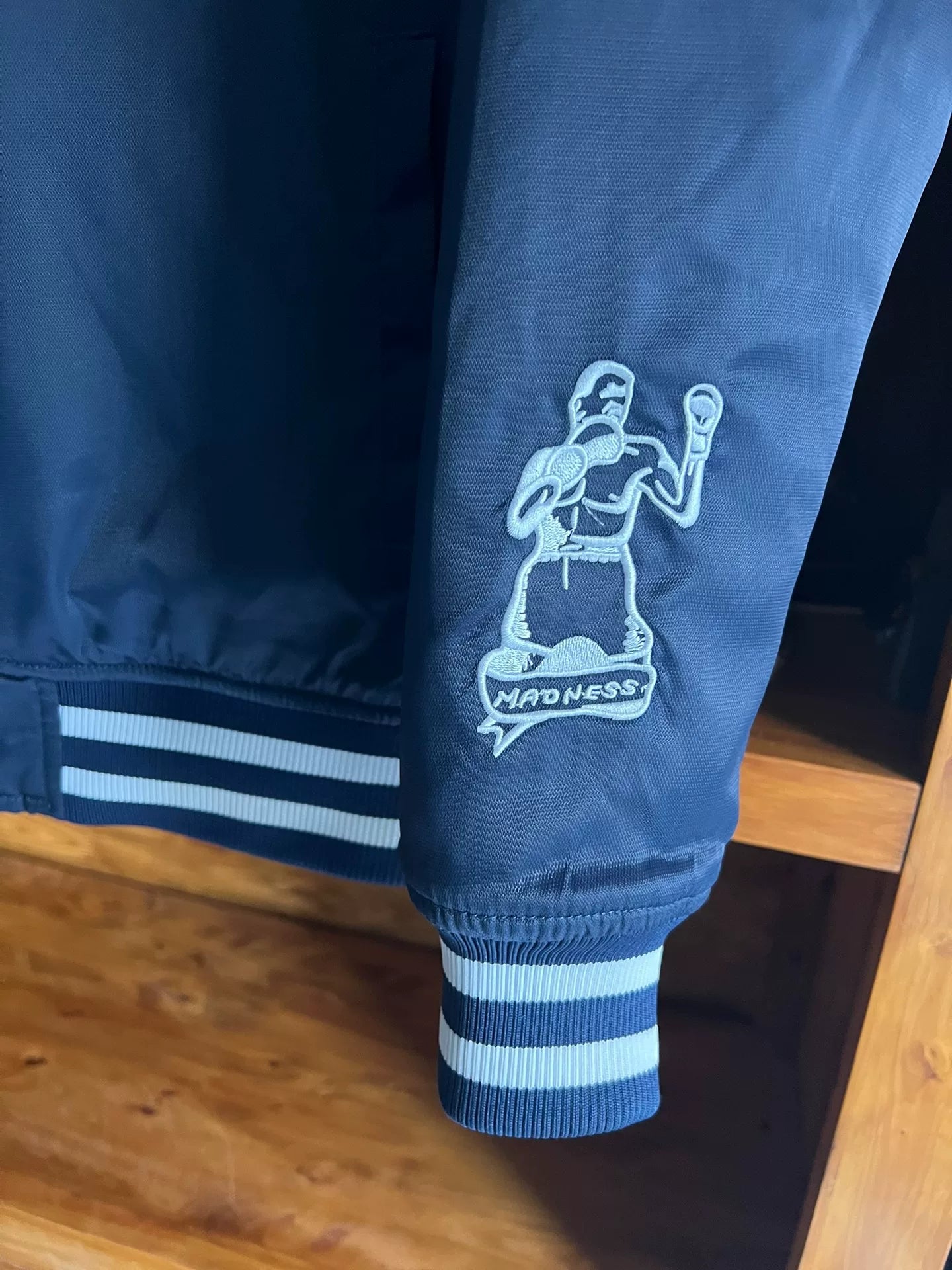 classic blue denim baseball jacket by madness