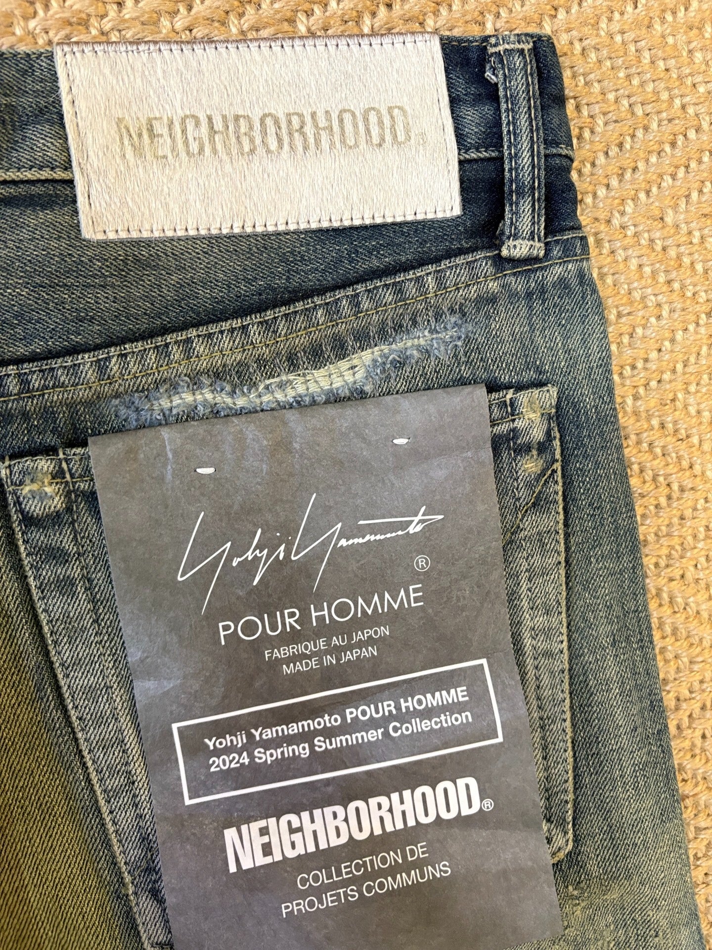 Neighborhood x Yohji Yamamoto Distressed Washed Jeans