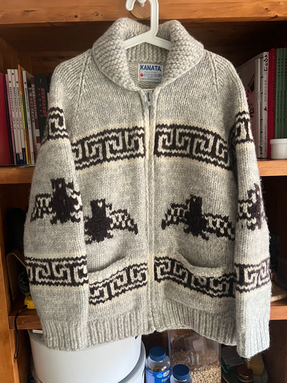 thick kanata cowichan wool sweater jacket