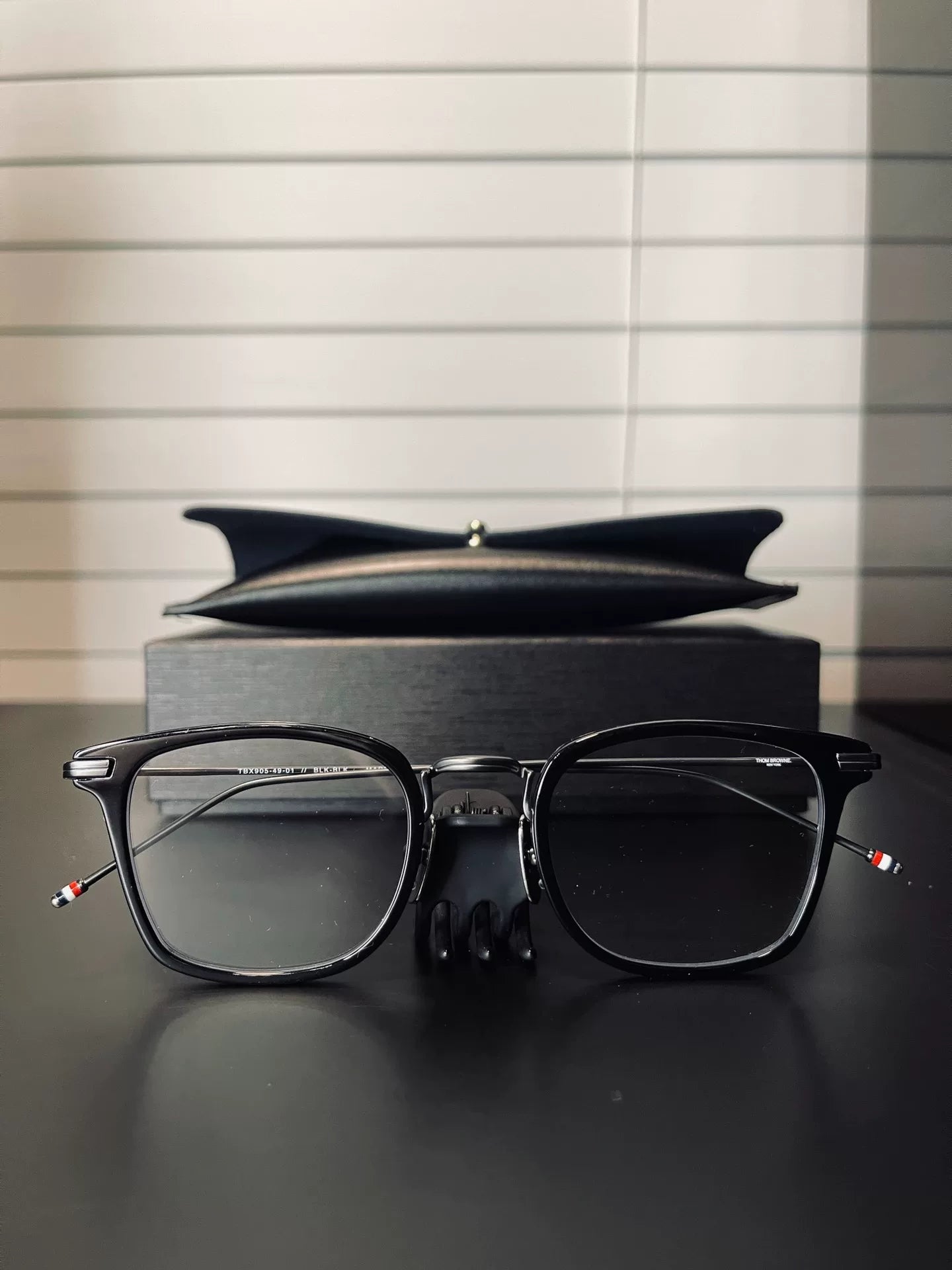 stylish black square Thom Browne glasses