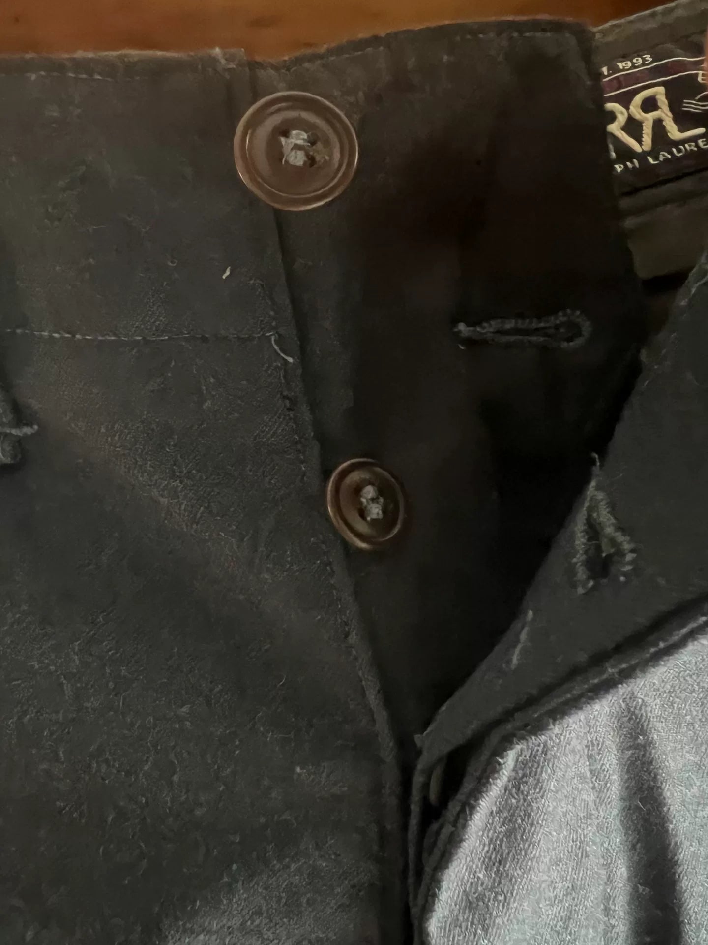 RRL Double RL Black Wool Blend Trousers