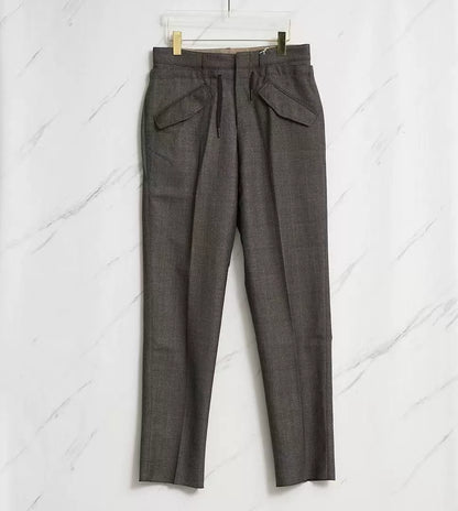 Saint Laurent Brown Checkered Drawstring Pants