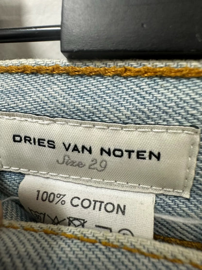 drapes van noten water-washed denim pants