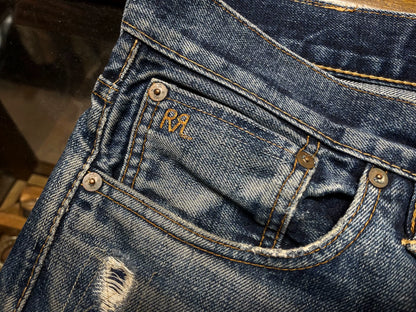 vintage distressed double rl denim pants