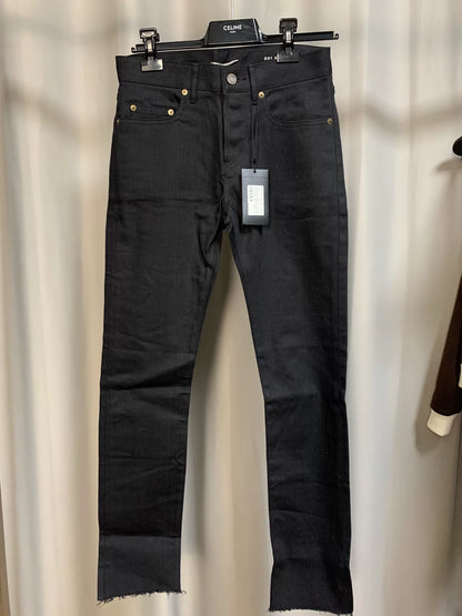 Saint Laurent Black Frayed Hem Jeans
