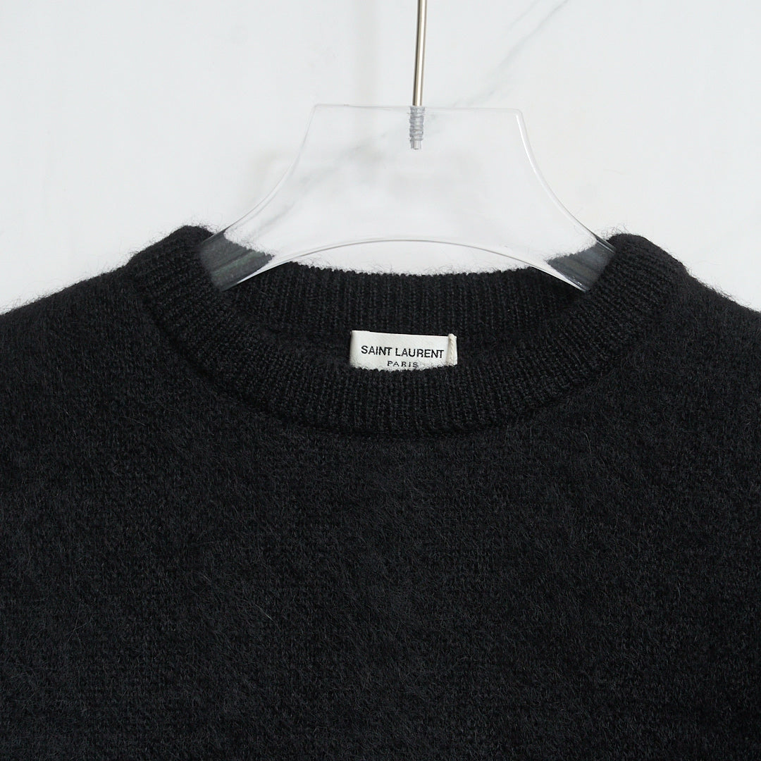 Saint Laurent Men's Black Crewneck Sweater