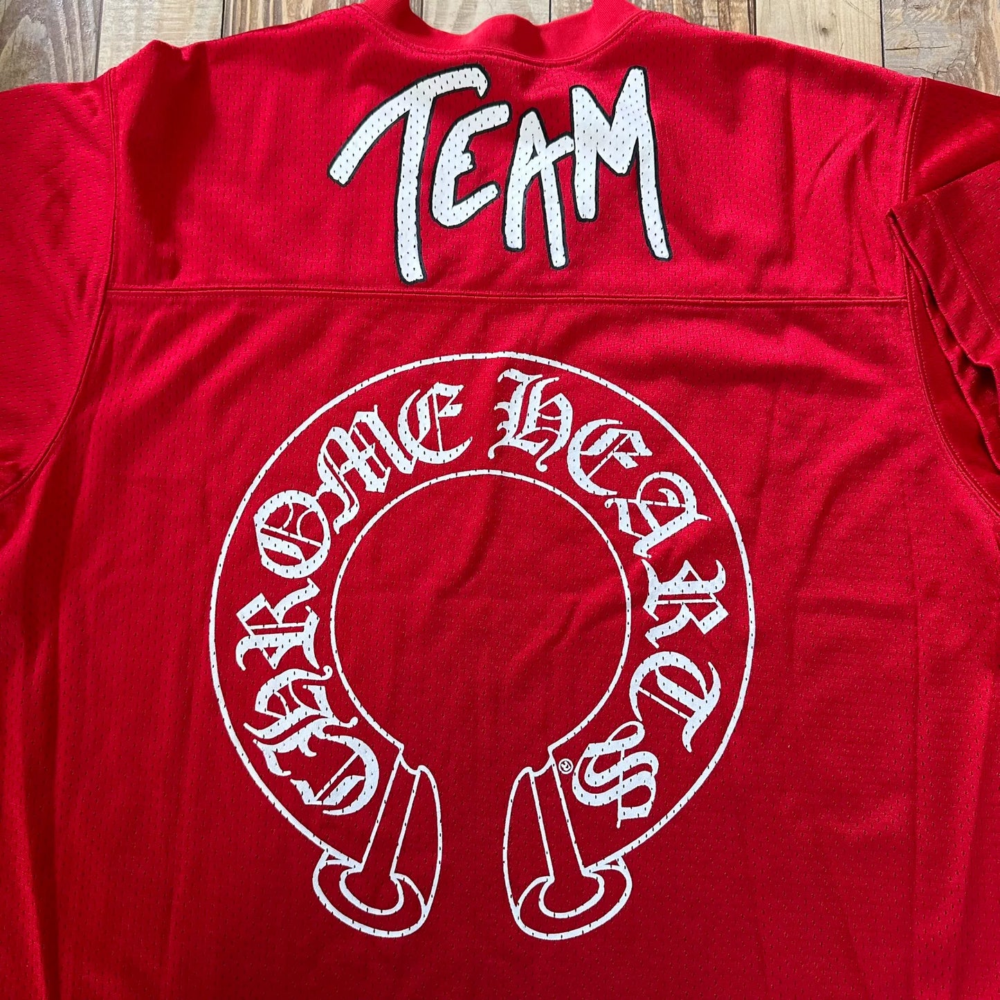 Chrome Hearts Red Mesh Vintage Hockey T-Shirt