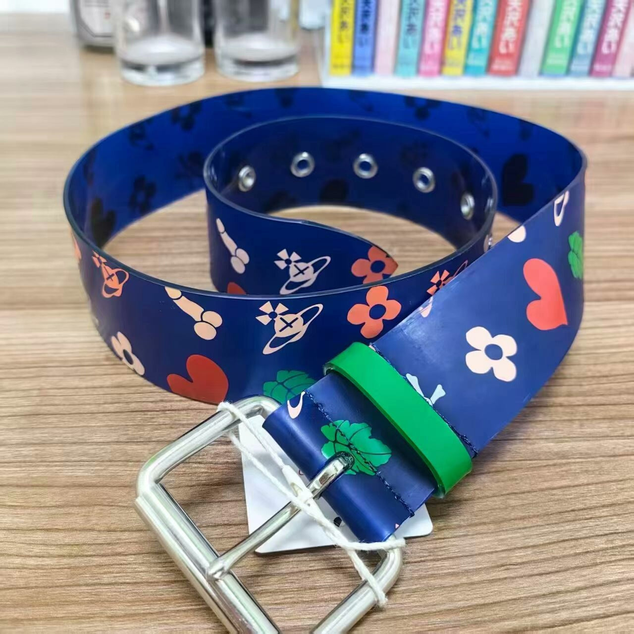 vivienne westwood blue graphic belt