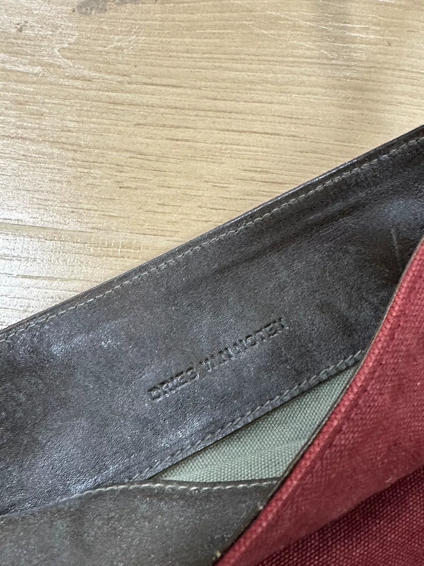Dries van Noten Leather Woven Canvas Bag