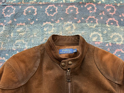 vintage polo ralph lauren leather motorcycle jacket