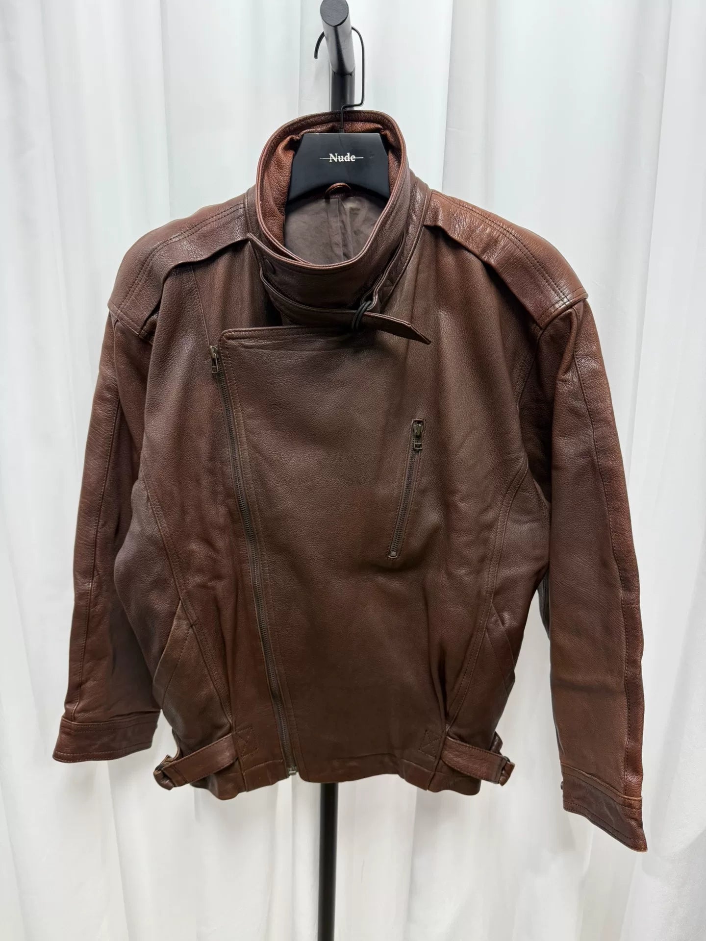 issey miyake men's leather short jacket