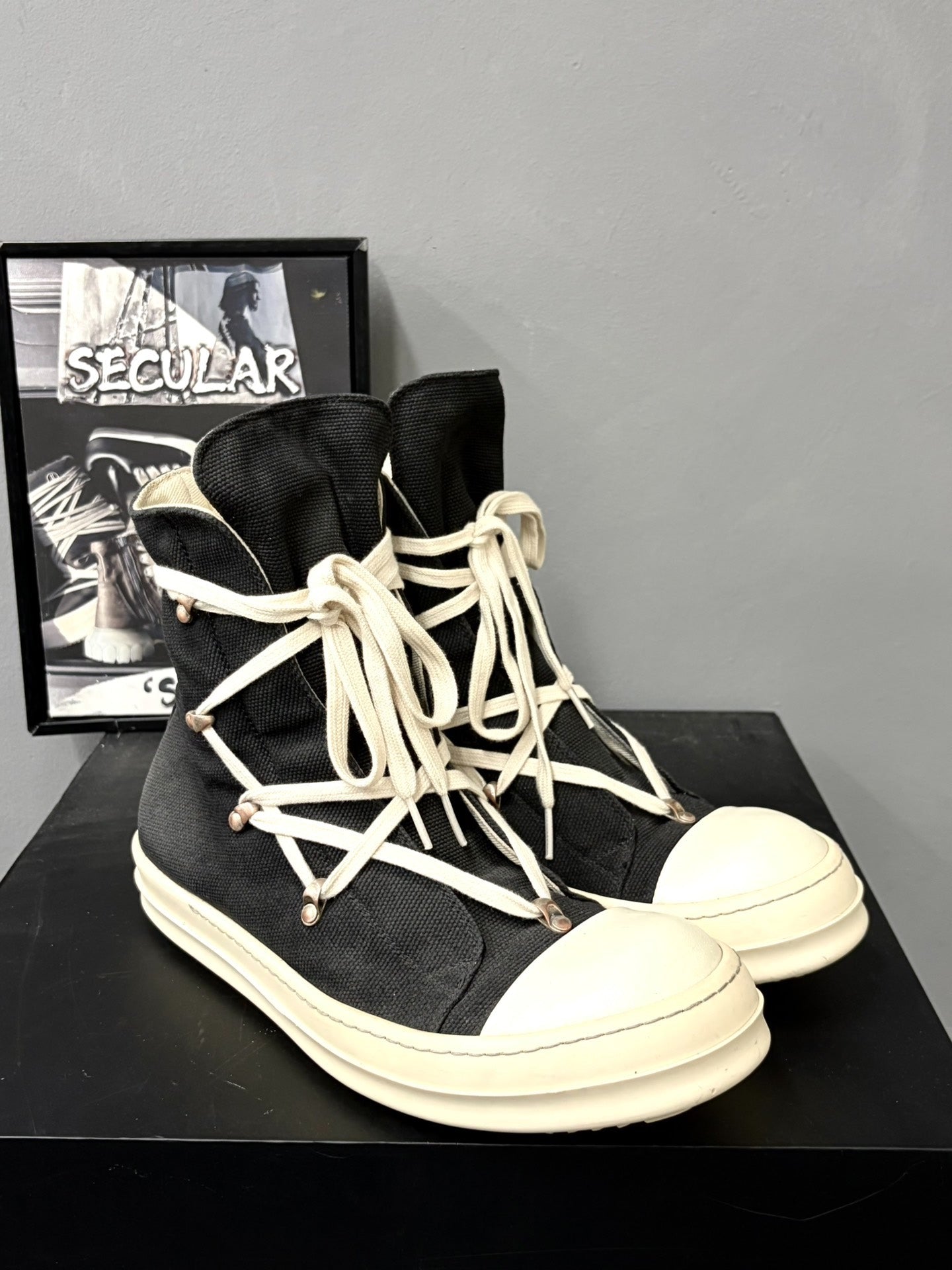 Rick Owens High-Top Canvas Star Sneakers
