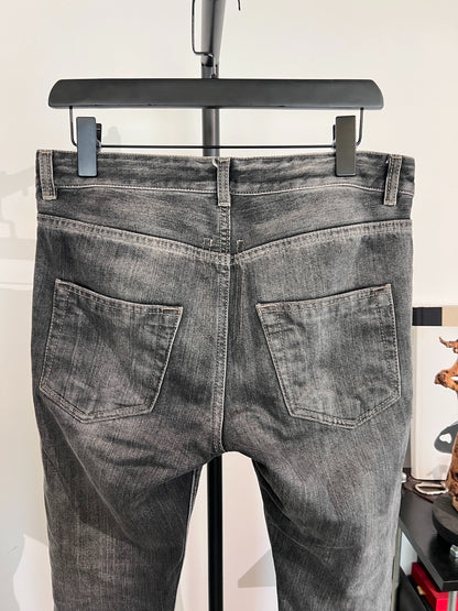 Rick Owens Drkshdw Washed Distressed Cropped Jeans 31