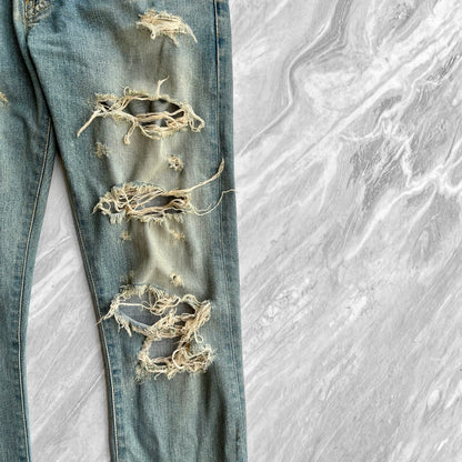 SAINT LAURENT Distressed Blue Jeans