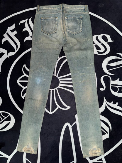 Saint Laurent Light Blue Distressed Jeans
