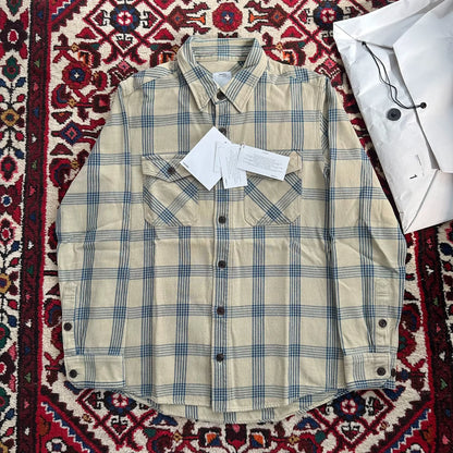 visvim indigo check long sleeve shirt