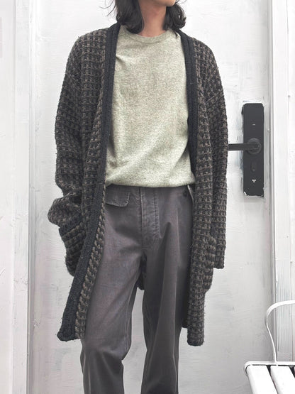 handcrafted wool long coat by Dries Van Noten