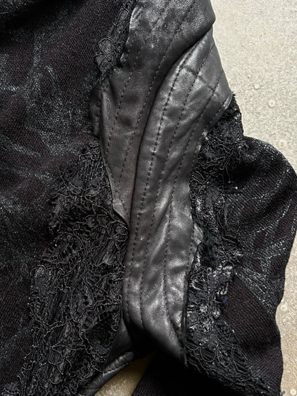 stylish black printed long sleeve top