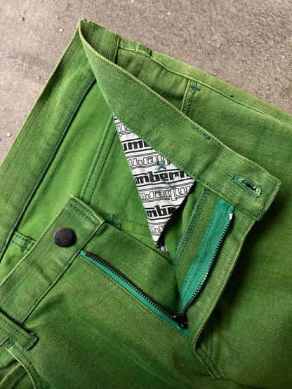 green embroidered denim pants by number(n)ine