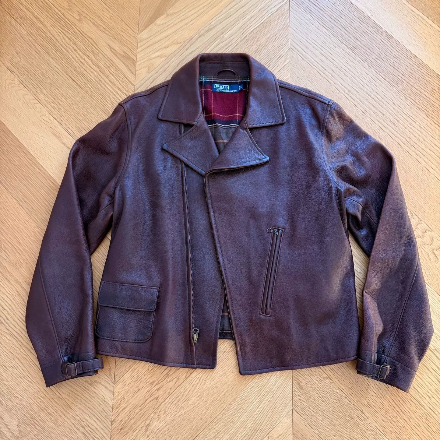 Vintage Red Suede Motorcycle Jacket