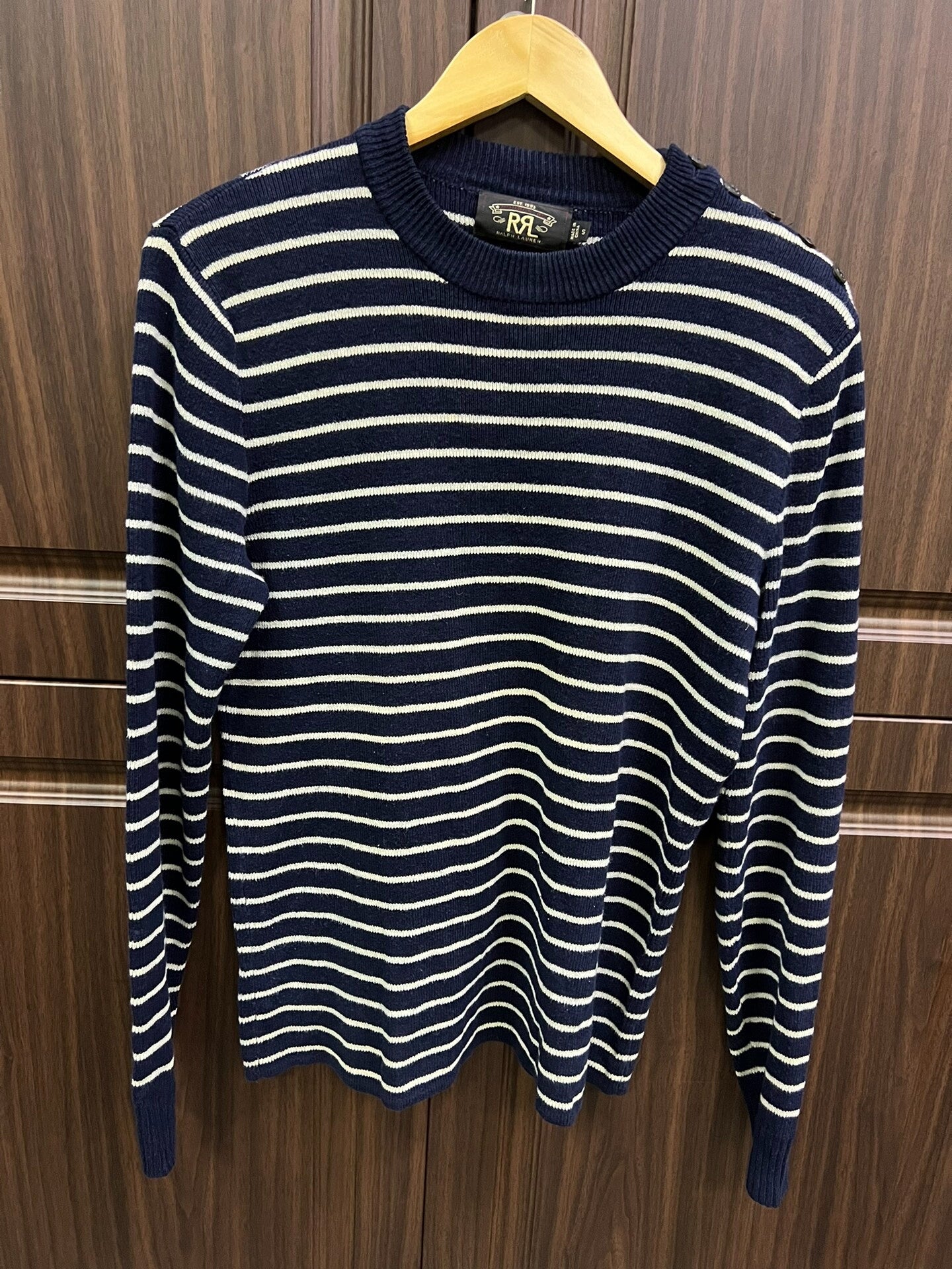 striped navy sweater by RRL