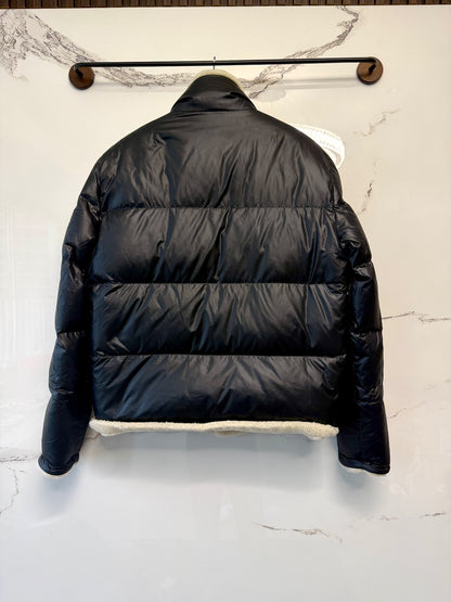 saint laurent black teddy collar puffer jacket