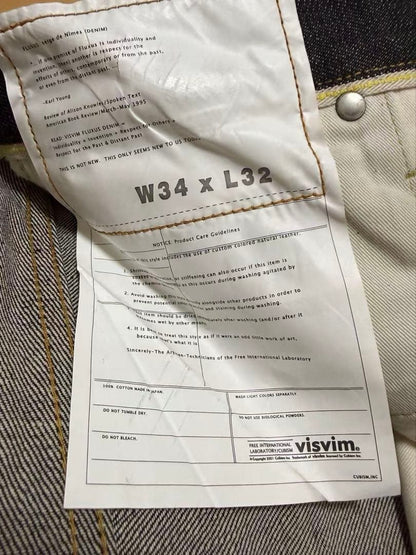 VISVIM Fluxus Denim Jeans W34 L32