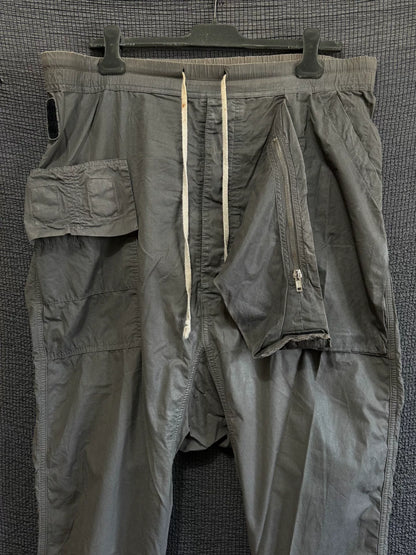 Rick Owens Gray Cargo Drop-Crotch Pants