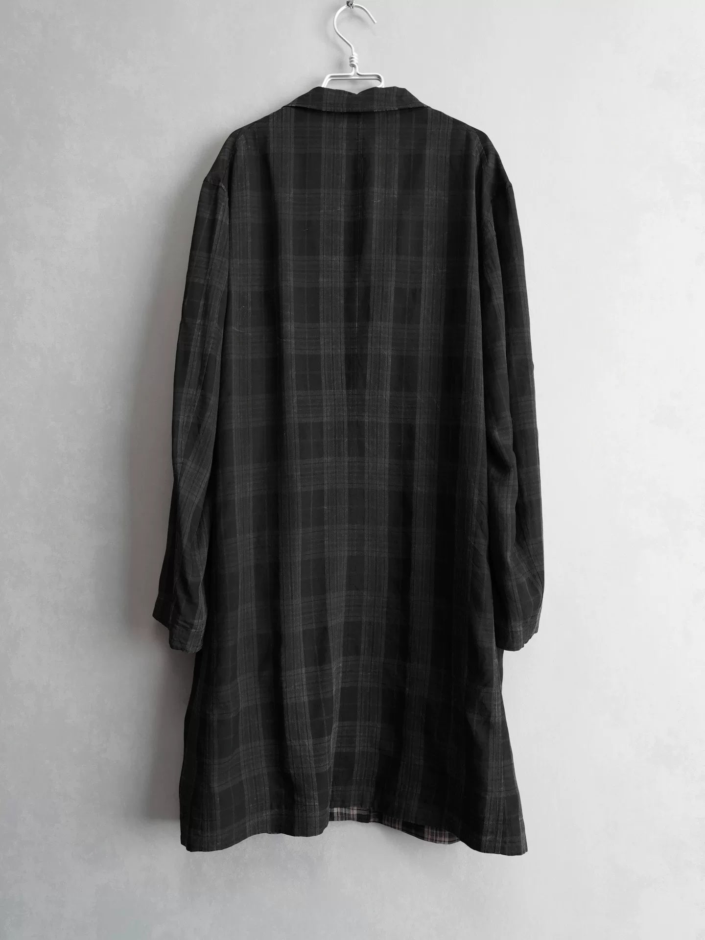 yohji yamamoto double-sided plaid long coat