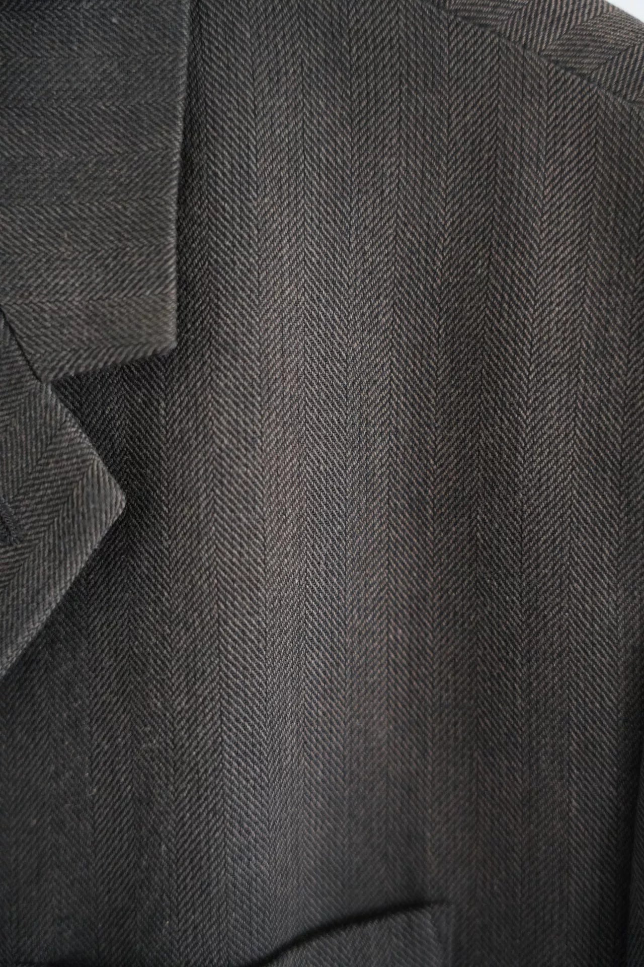 brown gray textured suit jacket