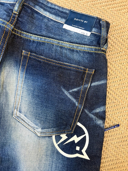 Denim by Vanquish & Fragment Washed Crop Jeans