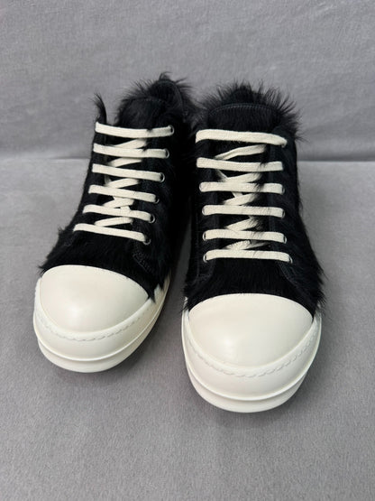 Rick Owens Horsehair High-Top Black White