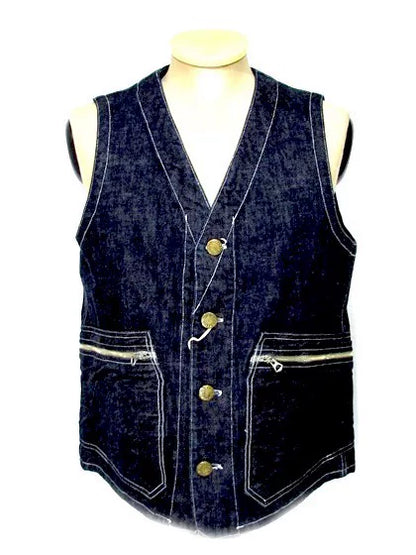 denim vest with large back pocket