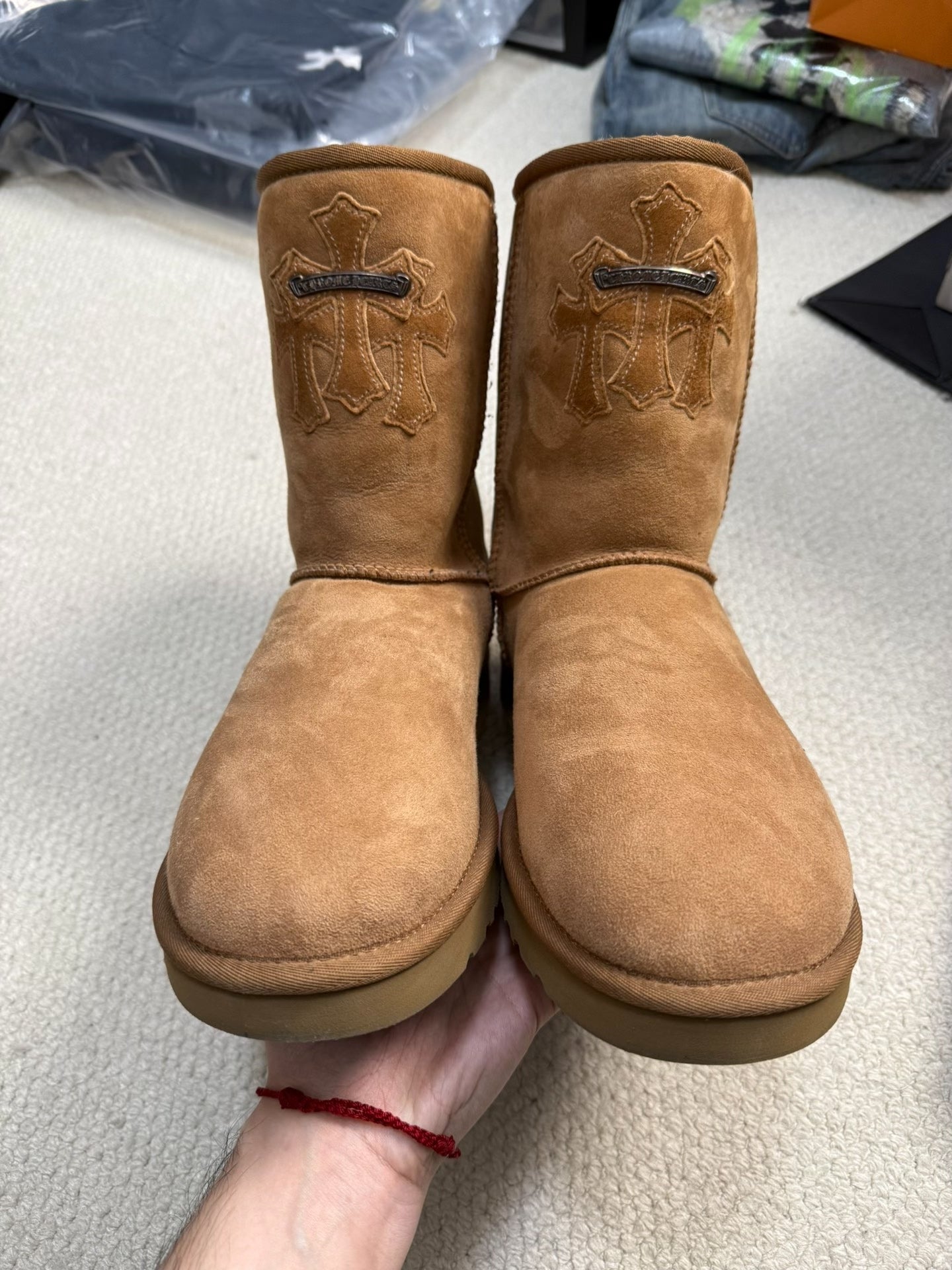 Chrome Hearts Ugg Cross Leather Boots