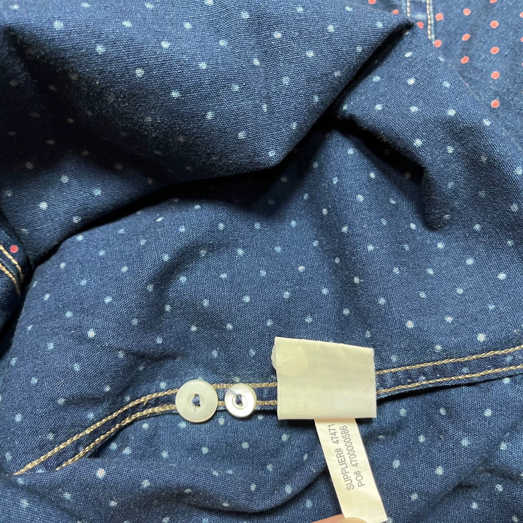 RRL Indigo Polka Dot Work Shirt