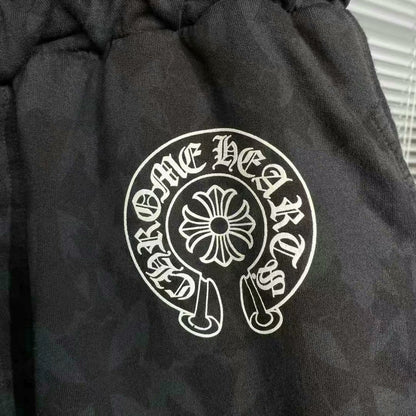 chrome hearts all-over print shorts in black