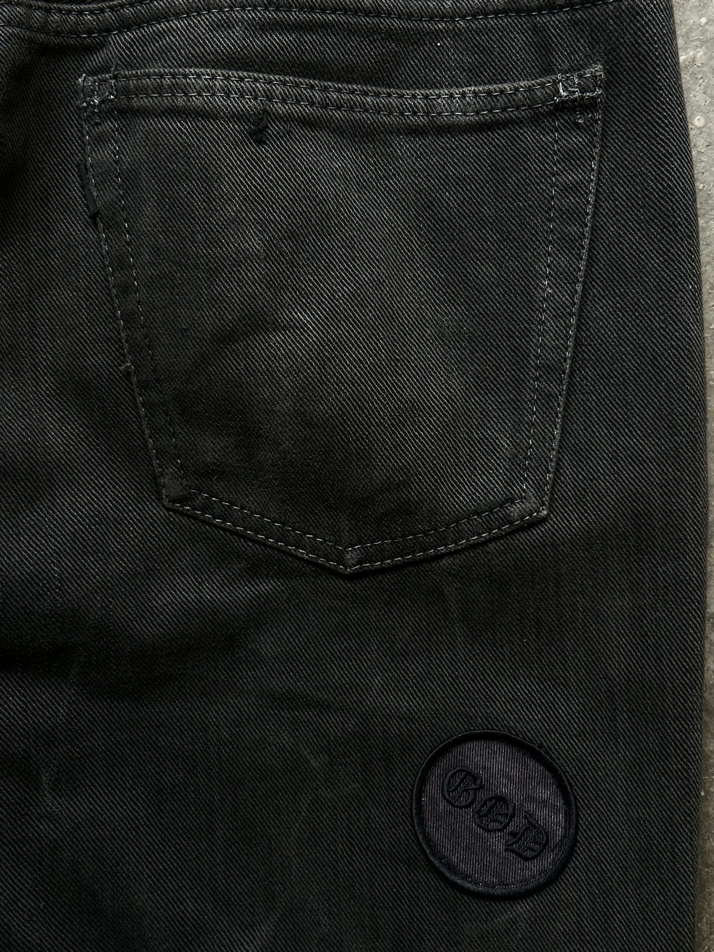 rebel patchwork denim pants by number nine