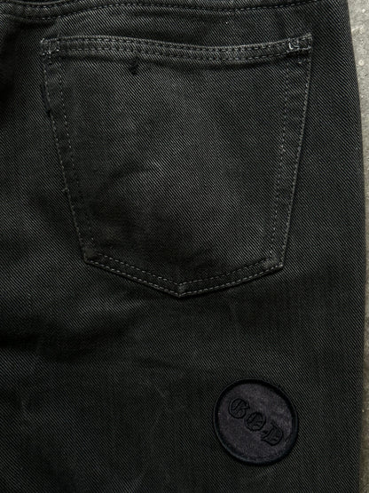 rebel patchwork denim pants by number nine