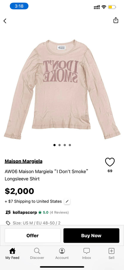 martin margiela long sleeve fitted top