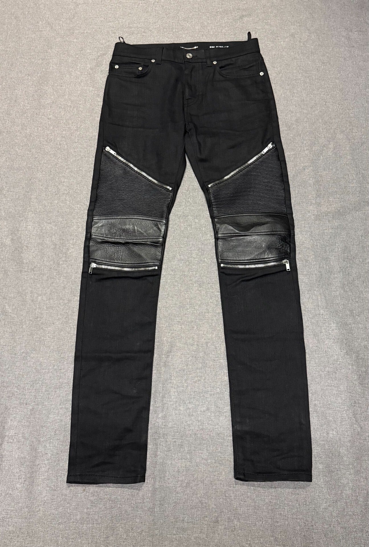 Saint Laurent SS16 Black Biker Skinny Jeans
